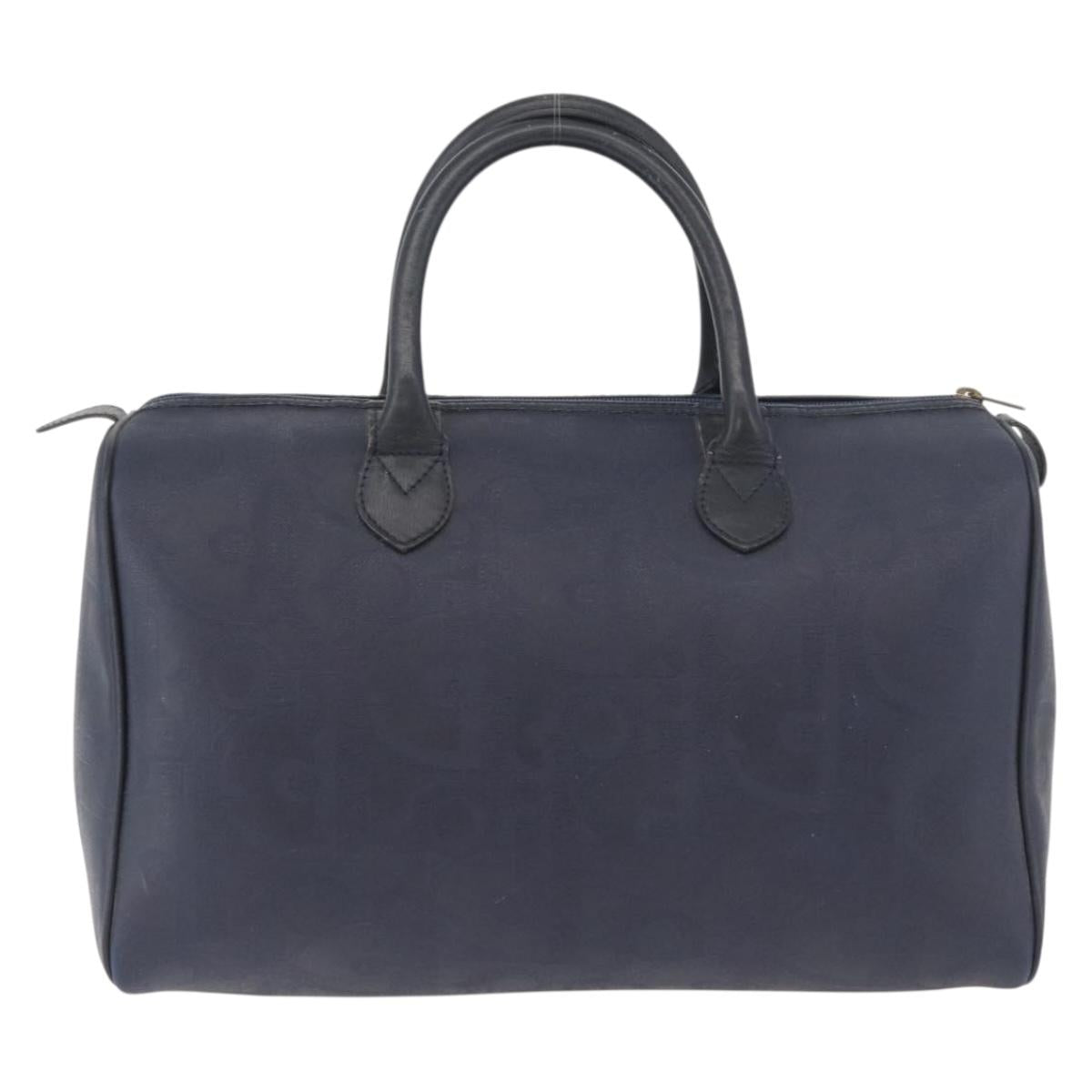 Christian Dior Trotter Canvas Hand Bag Navy Gold Auth bs35238 - Jerrillo image 3