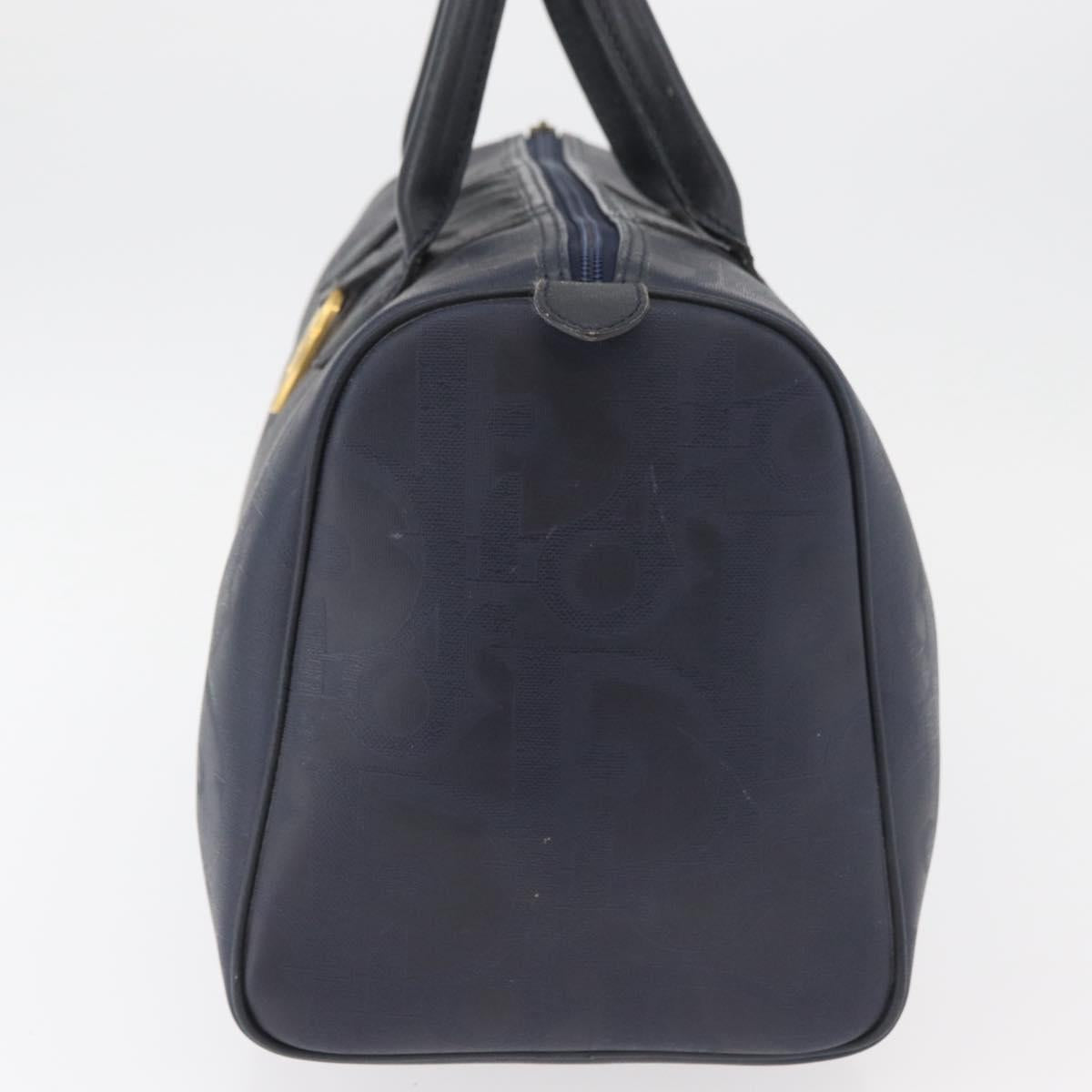 Christian Dior Trotter Canvas Hand Bag Navy Gold Auth bs35238 - Jerrillo image 4
