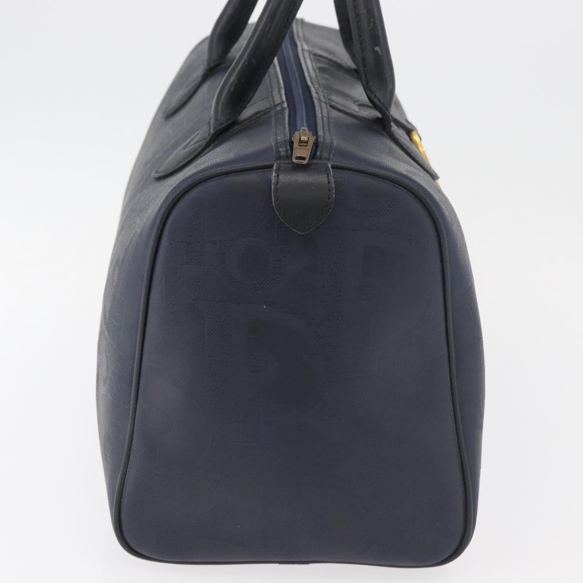 Christian Dior Trotter Canvas Hand Bag Navy Gold Auth bs35238 - Jerrillo image 5