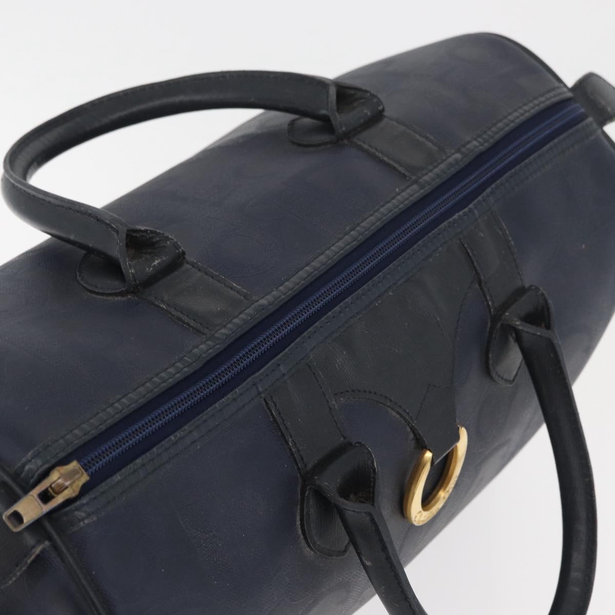 Christian Dior Trotter Canvas Hand Bag Navy Gold Auth bs35238 - Jerrillo image 6