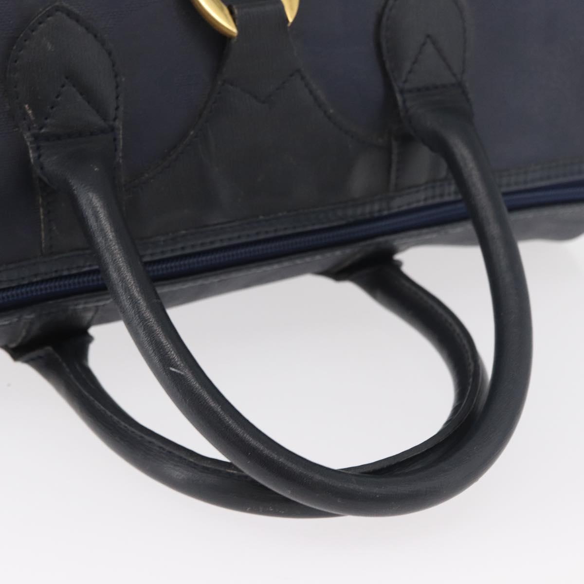 Christian Dior Trotter Canvas Hand Bag Navy Gold Auth bs35238 - Jerrillo image 7