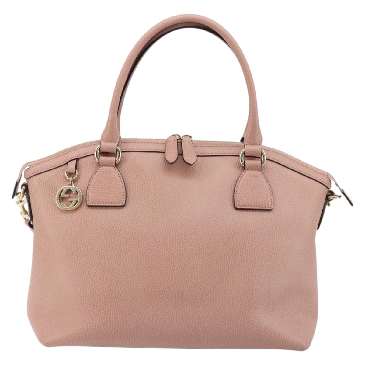 GUCCI Hand Bag Leather 2way Pink Gold 449651 Auth bs35273A - Jerrillo image 2