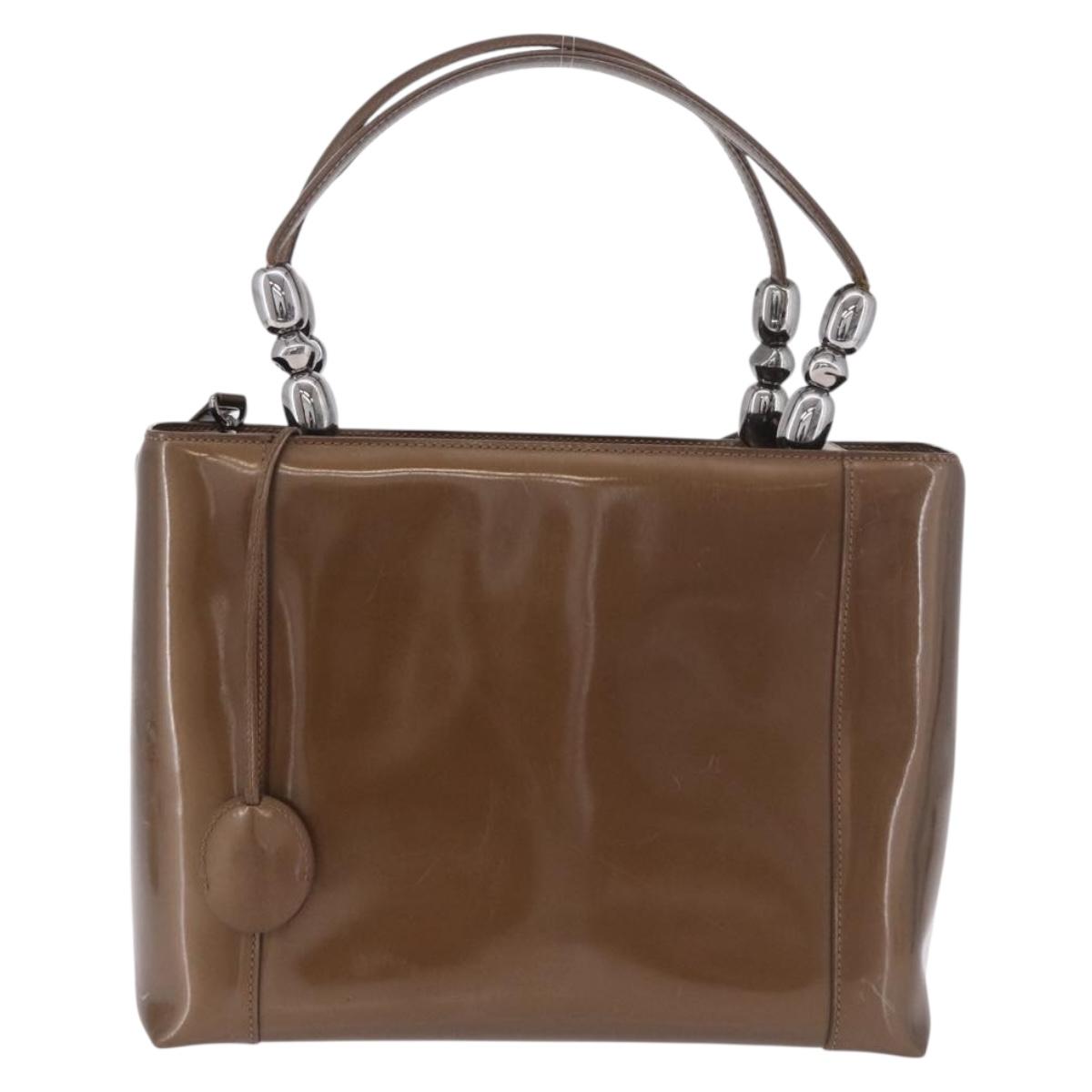 Christian Dior Maris Pearl Bag Patent Leather 2way Bronze Silver Auth bs35429 - Jerrillo image 2