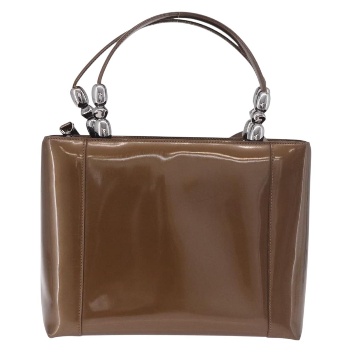 Christian Dior Maris Pearl Bag Patent Leather 2way Bronze Silver Auth bs35429 - Jerrillo image 3