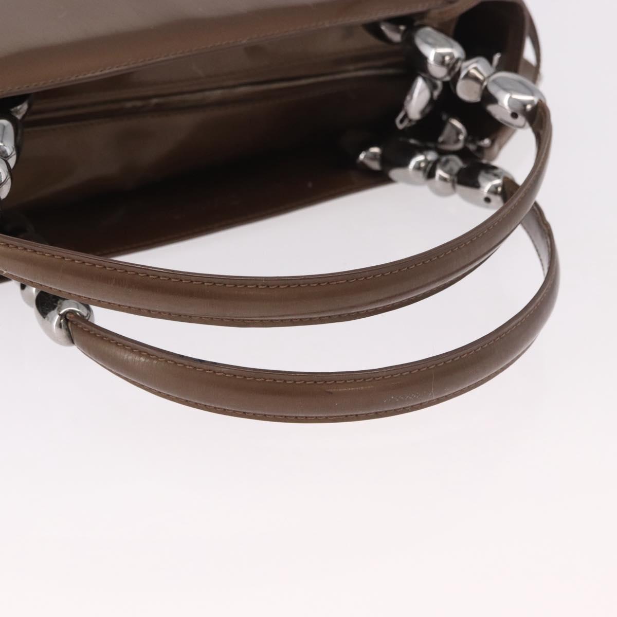 Christian Dior Maris Pearl Bag Patent Leather 2way Bronze Silver Auth bs35429 - Jerrillo image 7