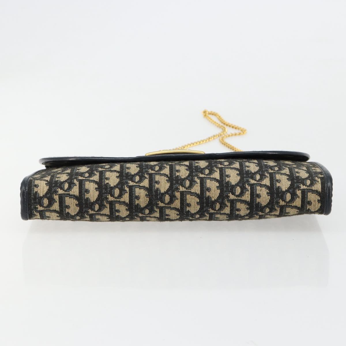 Christian Dior Trotter Canvas Chain Shoulder Bag Navy Gold Auth bs35490 - Jerrillo image 5