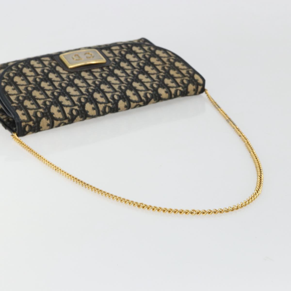 Christian Dior Trotter Canvas Chain Shoulder Bag Navy Gold Auth bs35490 - Jerrillo image 7