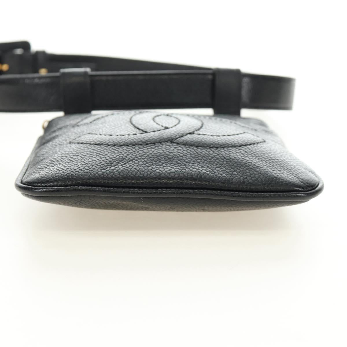CHANEL Waist Bag Caviar Skin Black Gold CC Auth bs35525V - Jerrillo image 5
