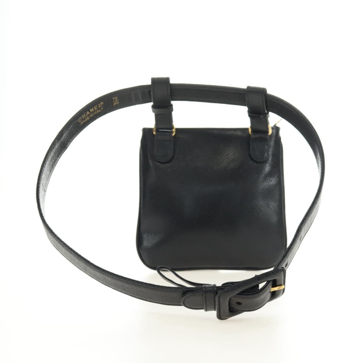 CHANEL Waist Bag Caviar Skin Black Gold CC Auth bs35525V - Jerrillo image 7