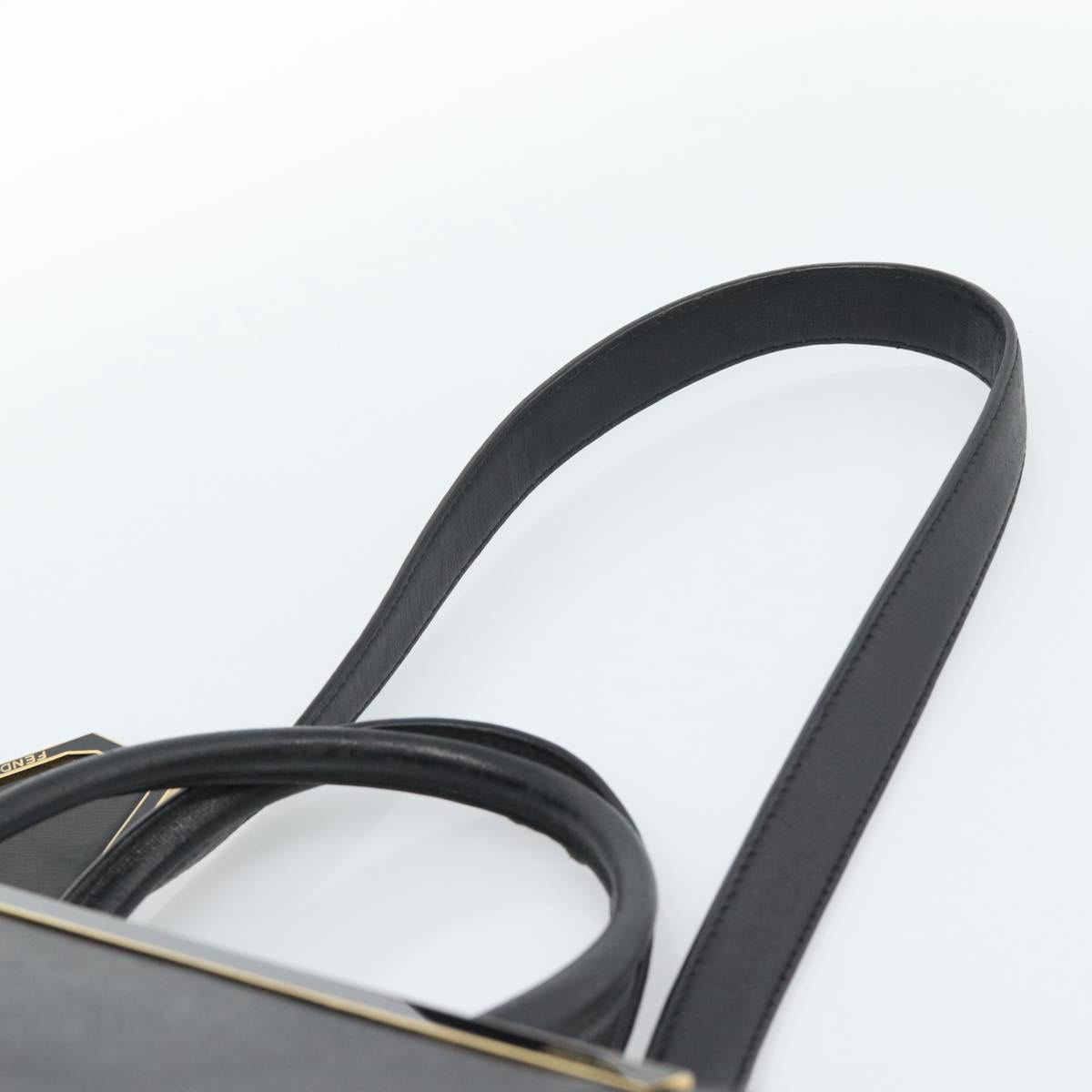 FENDI Tote Bag Leather 2way Black Gold Auth bs35580 - Jerrillo image 10