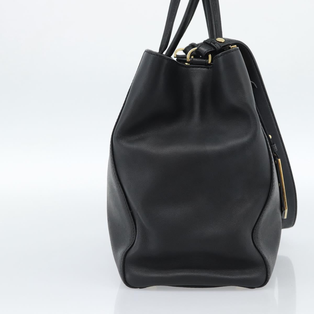 FENDI Tote Bag Leather 2way Black Gold Auth bs35580 - Jerrillo image 4