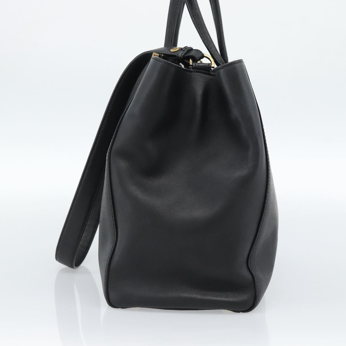 FENDI Tote Bag Leather 2way Black Gold Auth bs35580 - Jerrillo image 5