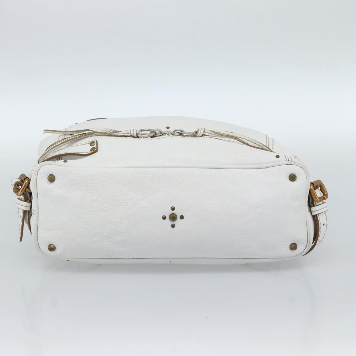 Chloe Paddington Tote Bag Leather White Gold Silver Auth bs35586A - Jerrillo image 5
