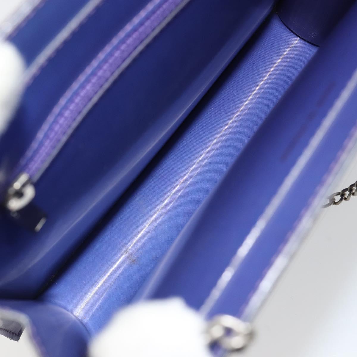 CHANEL Hologram Line Chain Shoulder Bag Nylon Purple Silver CC Auth bs35589A - Jerrillo image 10