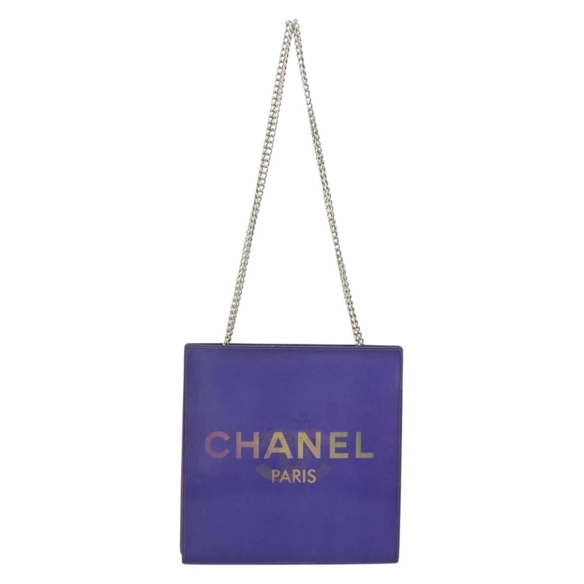 CHANEL Hologram Line Chain Shoulder Bag Nylon Purple Silver CC Auth bs35589A - Jerrillo image 2