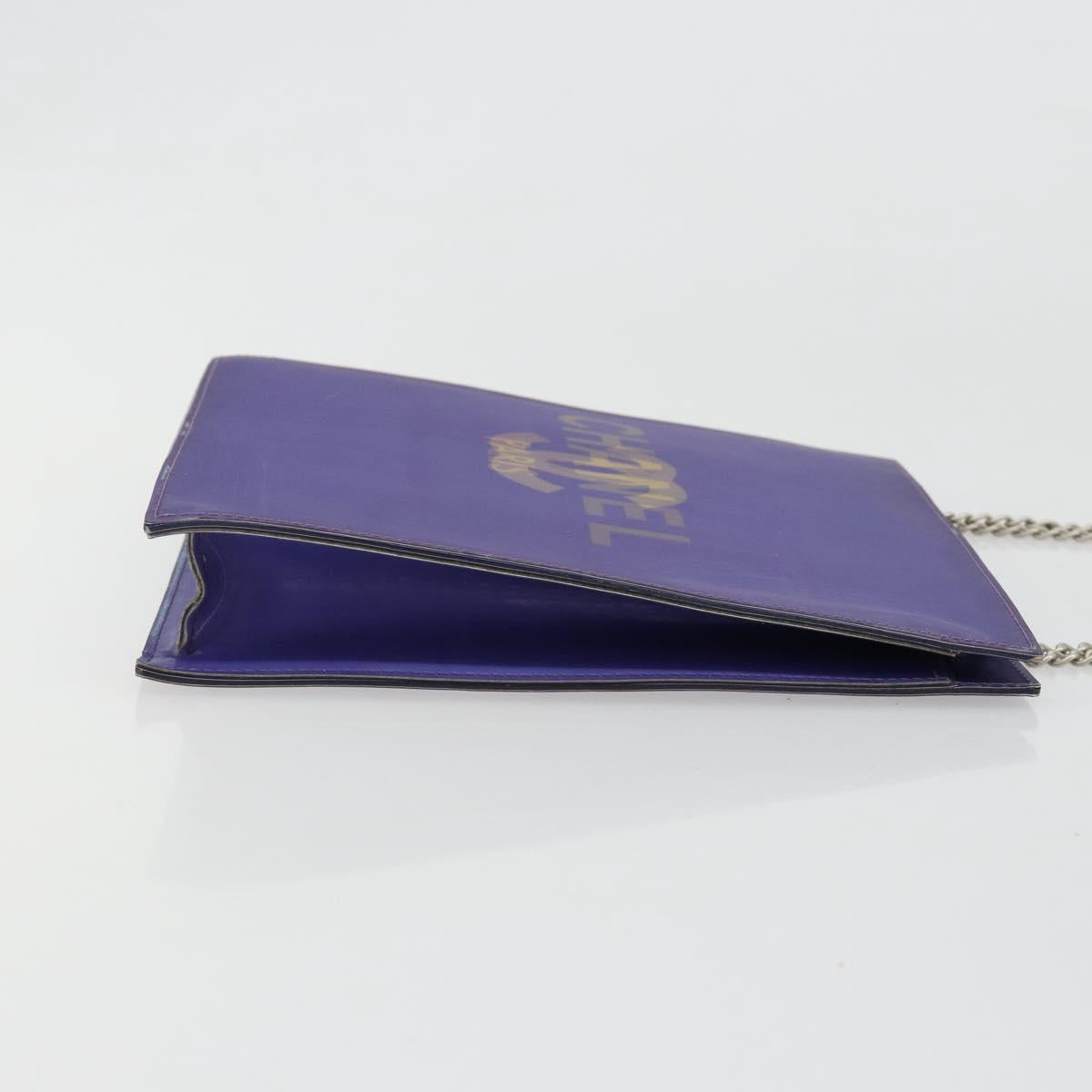 CHANEL Hologram Line Chain Shoulder Bag Nylon Purple Silver CC Auth bs35589A - Jerrillo image 3