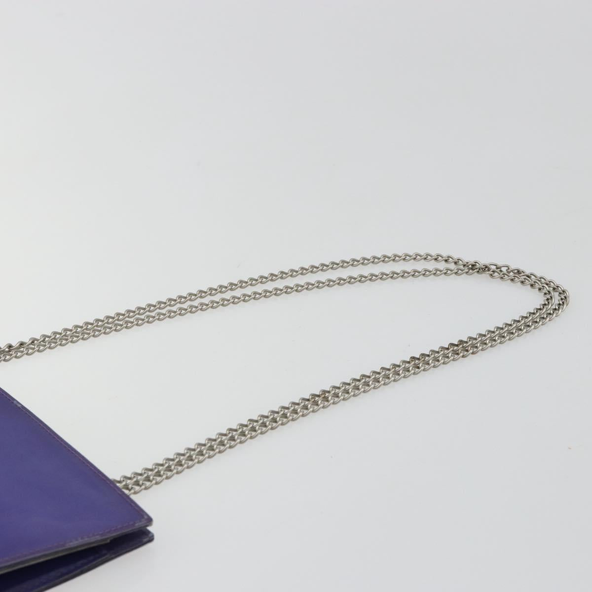 CHANEL Hologram Line Chain Shoulder Bag Nylon Purple Silver CC Auth bs35589A - Jerrillo image 8