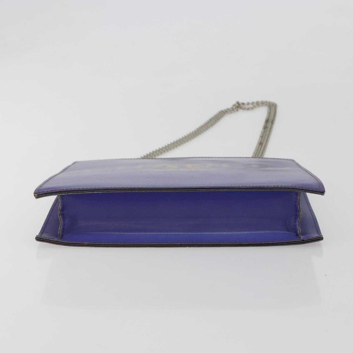 CHANEL Hologram Line Chain Shoulder Bag Nylon Purple Silver CC Auth bs35589A - Jerrillo image 5