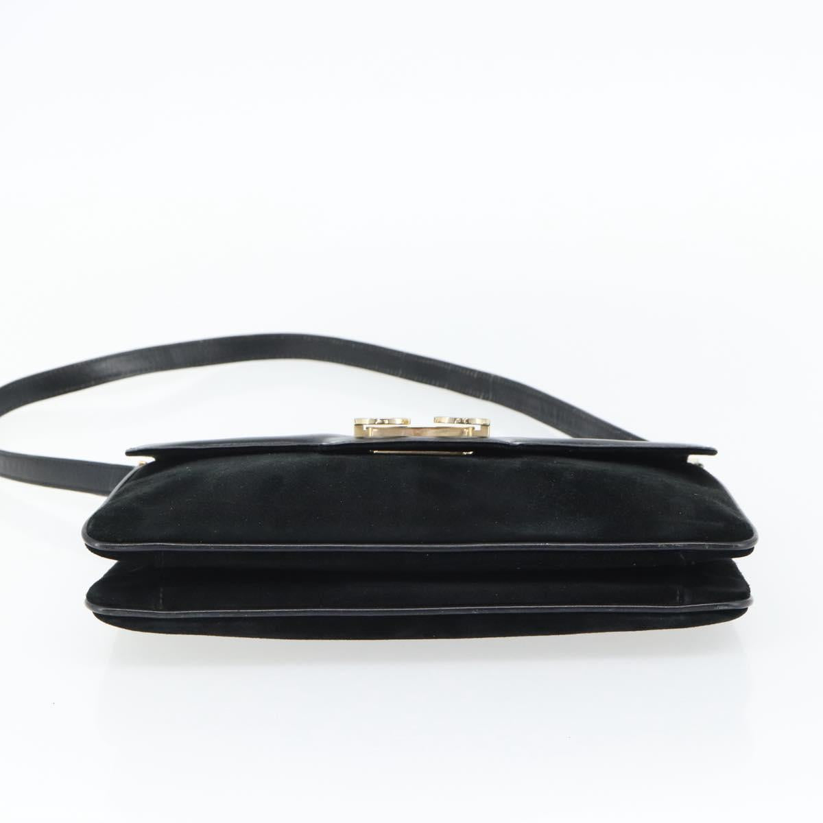 GUCCI Shoulder Bag Suede Black Gold Auth ep12880 - Jerrillo image 9