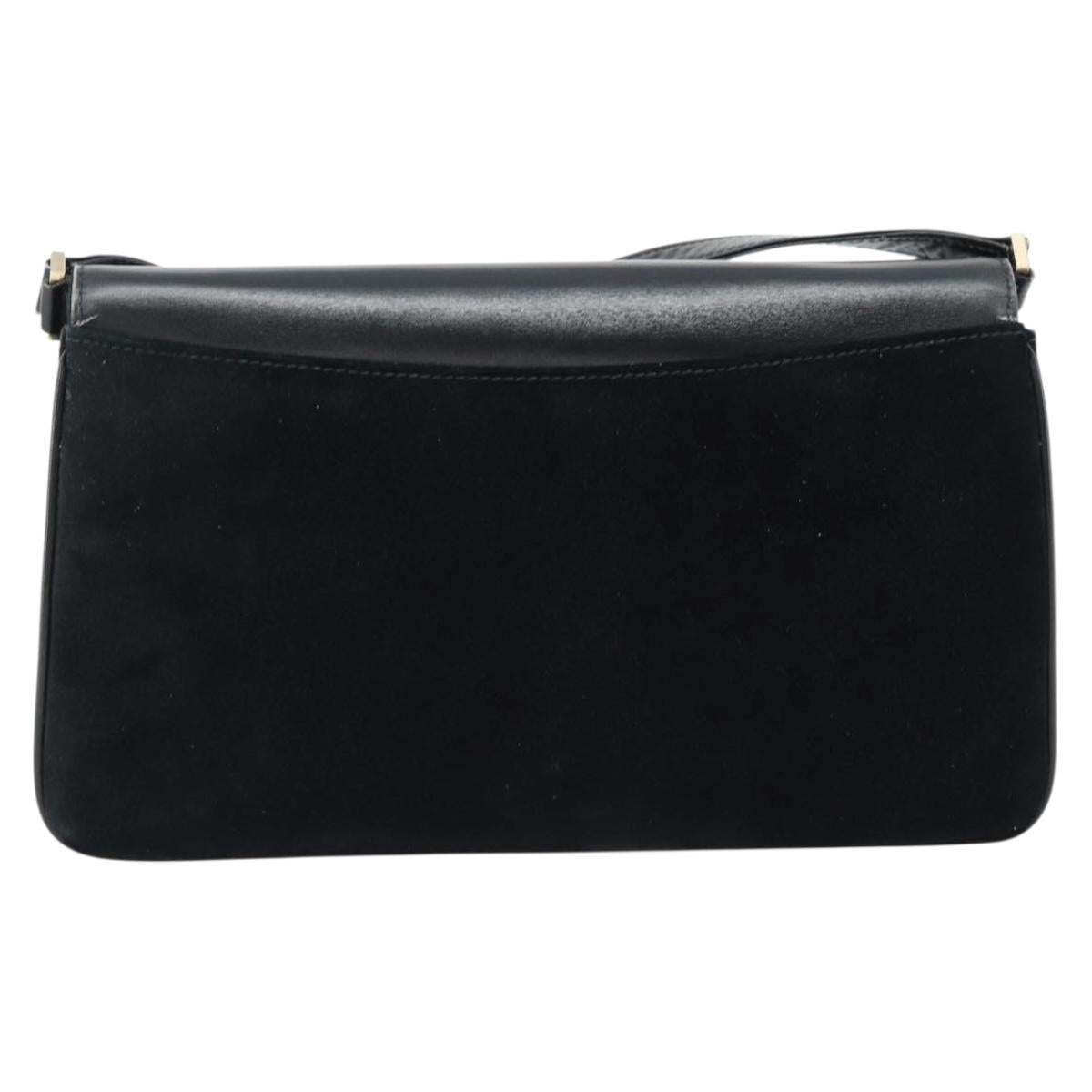 GUCCI Shoulder Bag Suede Black Gold Auth ep12880 - Jerrillo image 2