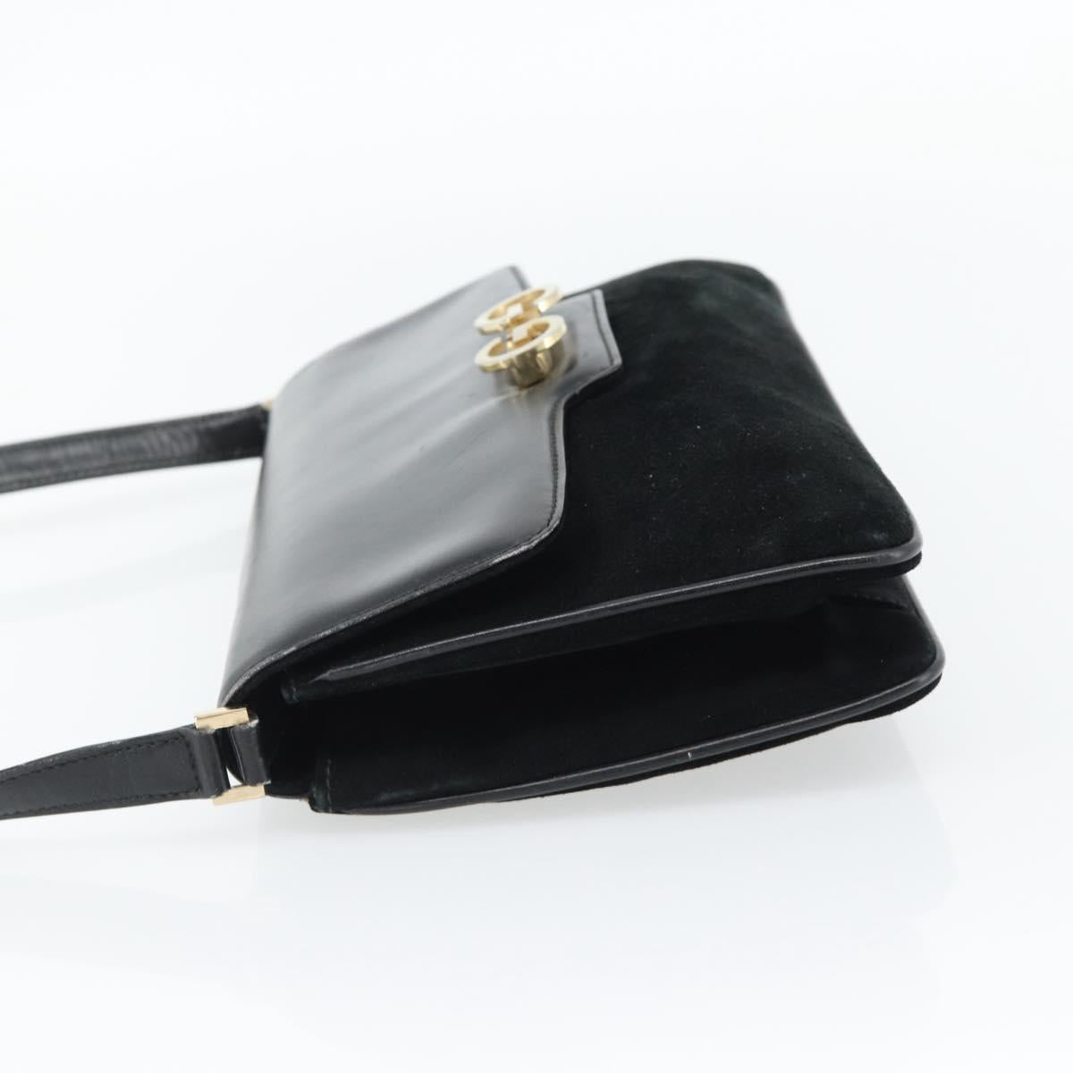 GUCCI Shoulder Bag Suede Black Gold Auth ep12880 - Jerrillo image 3