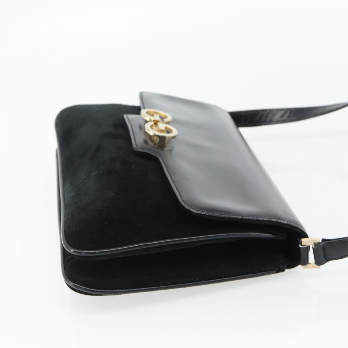 GUCCI Shoulder Bag Suede Black Gold Auth ep12880 - Jerrillo image 4