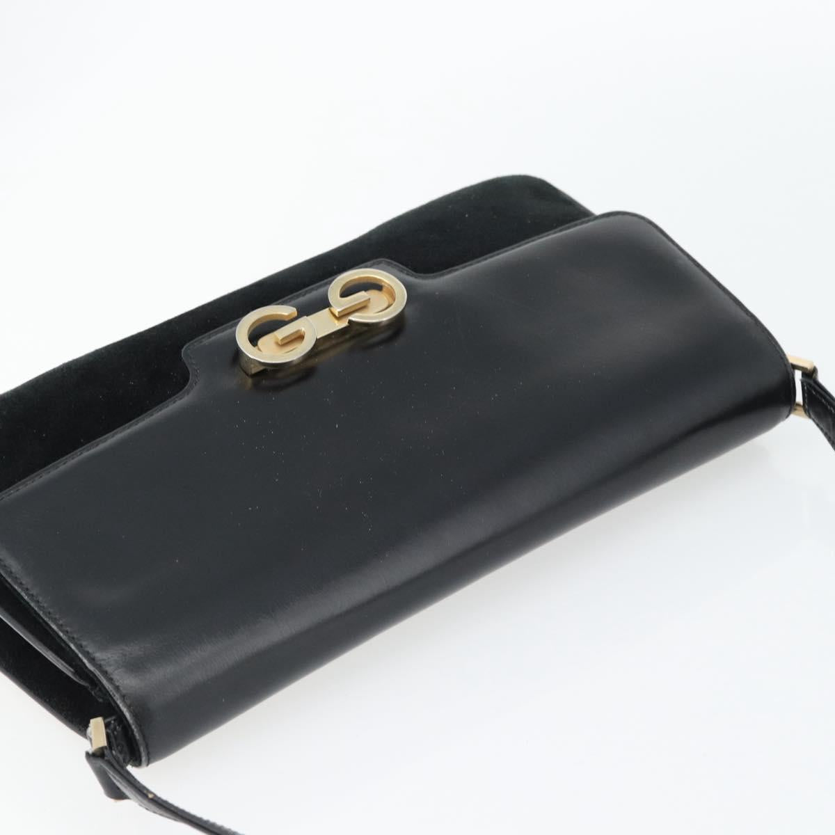GUCCI Shoulder Bag Suede Black Gold Auth ep12880 - Jerrillo image 6