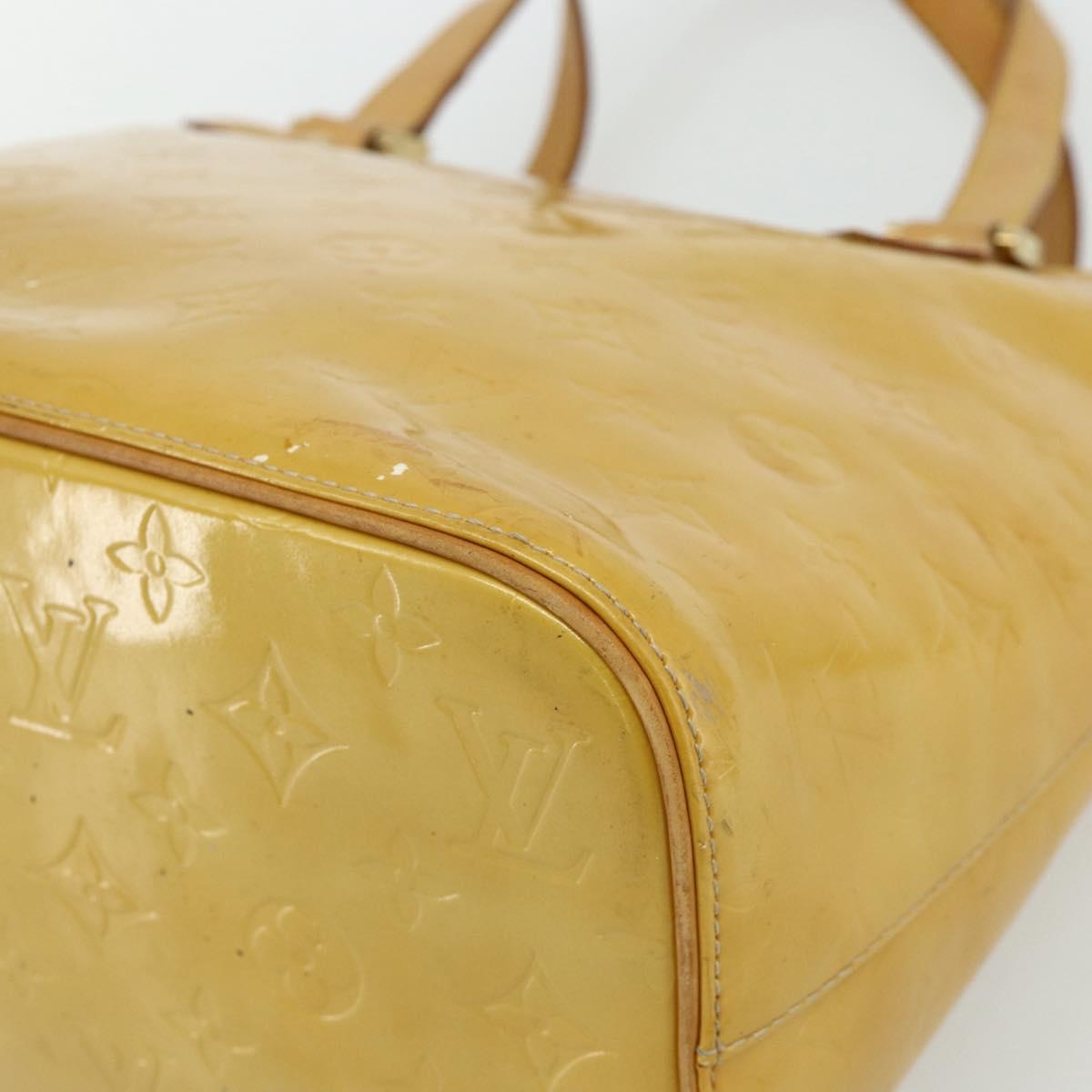 LOUIS VUITTON Monogram Vernis Houston Hand Bag Beige M91004 LV Auth ep14601 - Jerrillo image 10