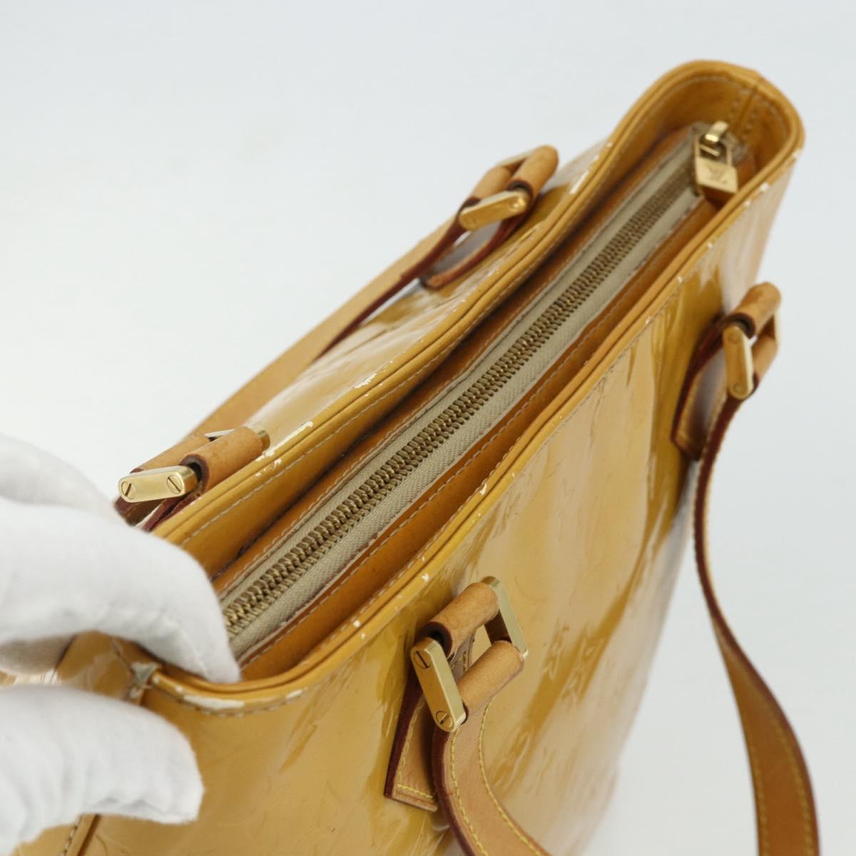 LOUIS VUITTON Monogram Vernis Houston Hand Bag Beige M91004 LV Auth ep14601 - Jerrillo image 6