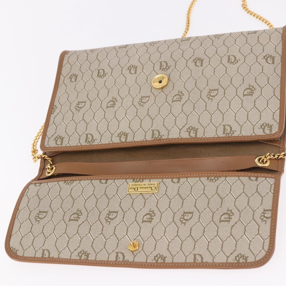 Christian Dior Honeycomb Canvas Chain Shoulder Bag PVC Black Gold Auth ep14665 - Jerrillo image 10