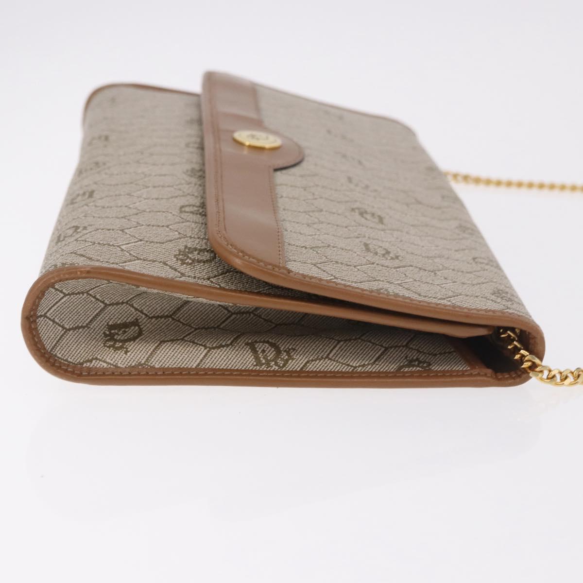 Christian Dior Honeycomb Canvas Chain Shoulder Bag PVC Black Gold Auth ep14665 - Jerrillo image 3