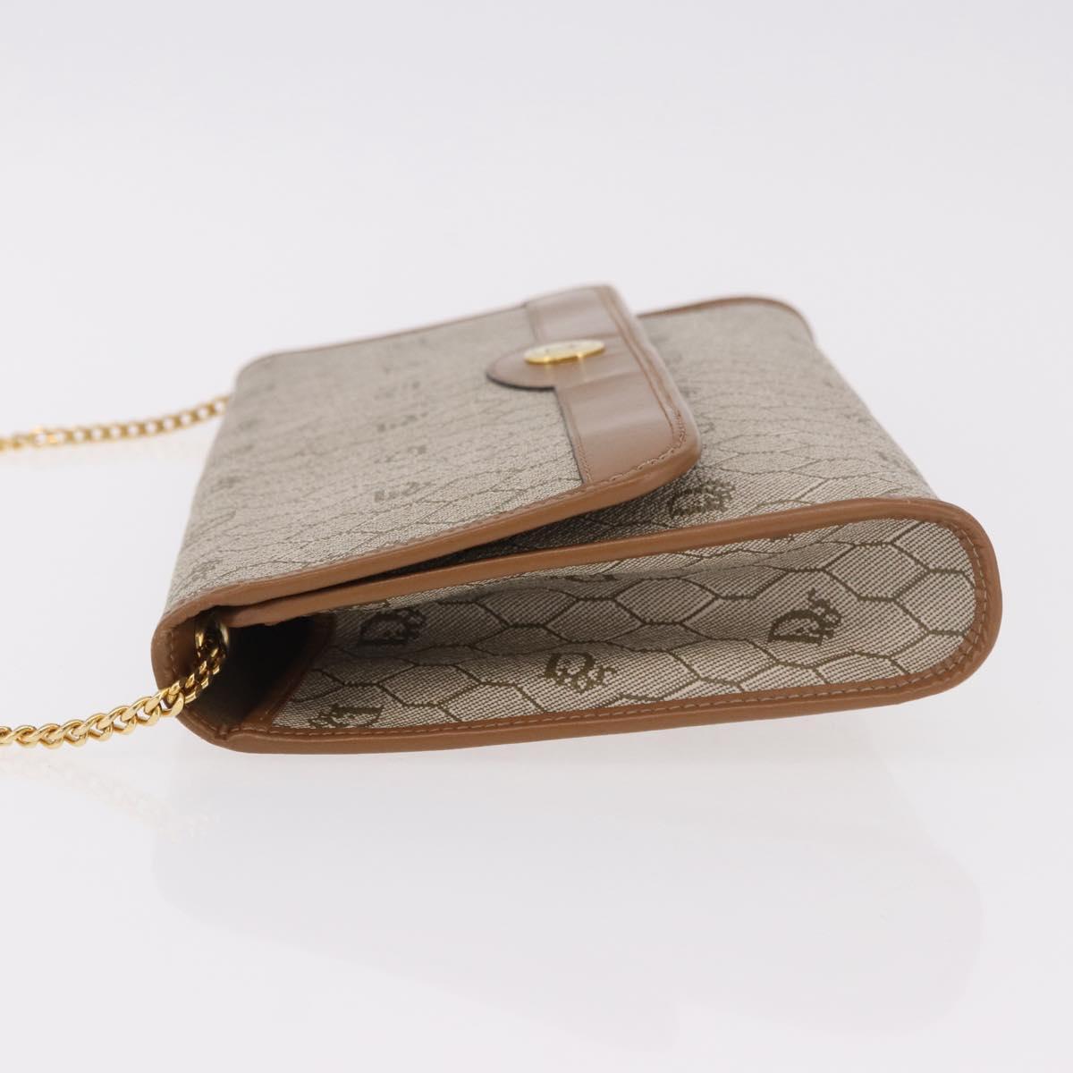 Christian Dior Honeycomb Canvas Chain Shoulder Bag PVC Black Gold Auth ep14665 - Jerrillo image 4