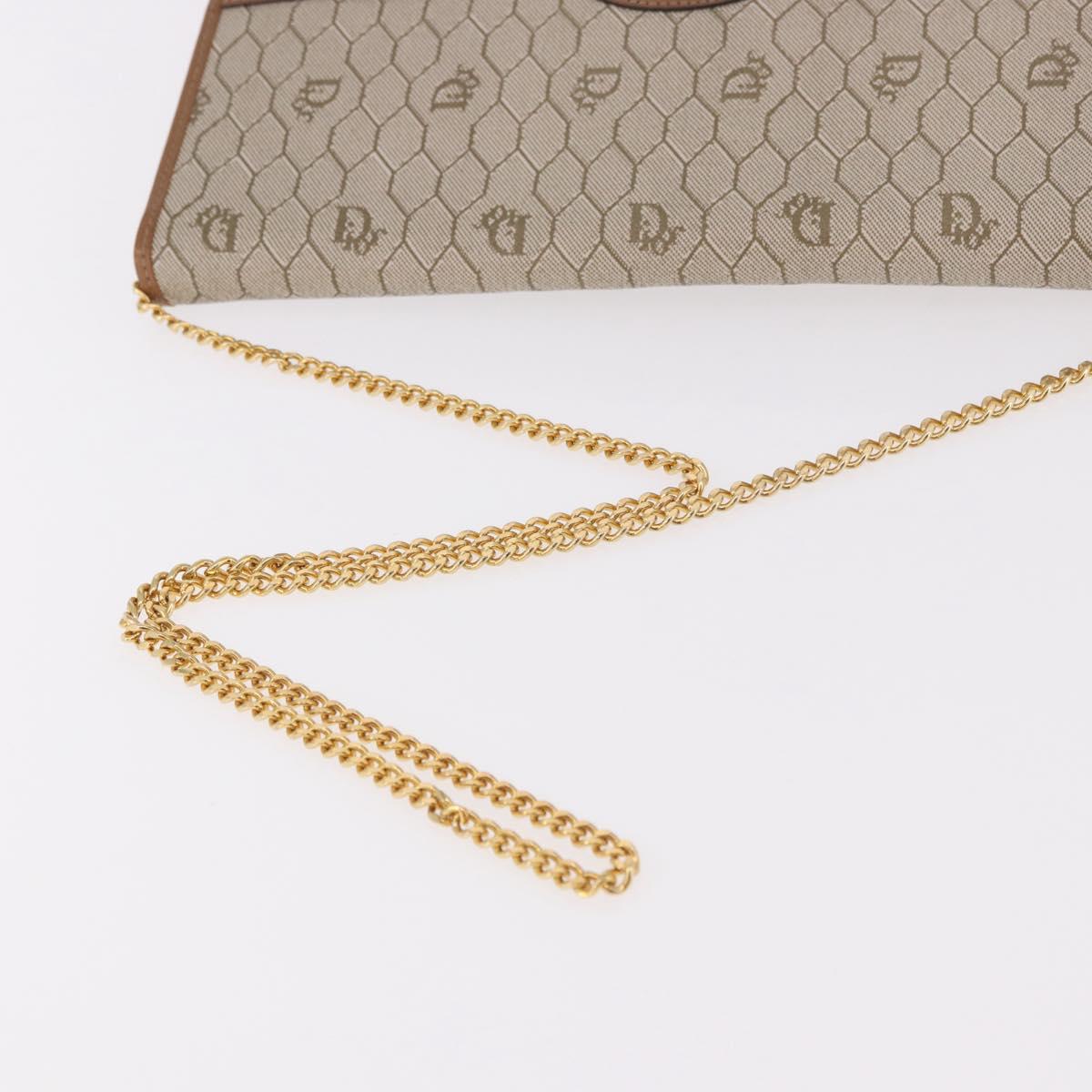 Christian Dior Honeycomb Canvas Chain Shoulder Bag PVC Black Gold Auth ep14665 - Jerrillo image 6