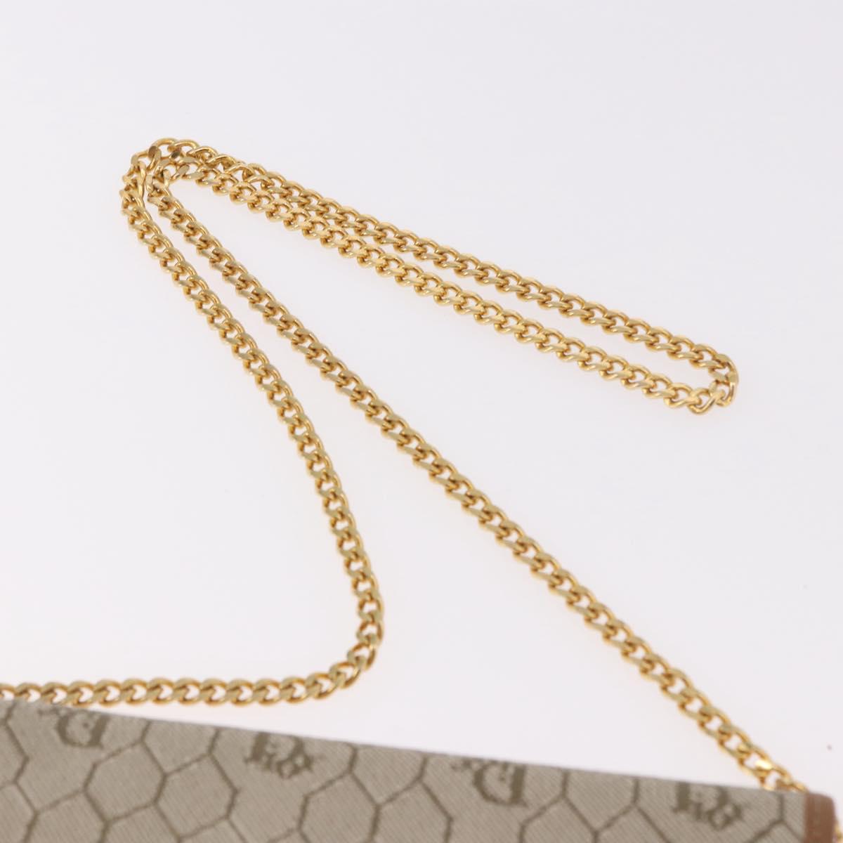 Christian Dior Honeycomb Canvas Chain Shoulder Bag PVC Black Gold Auth ep14665 - Jerrillo image 7