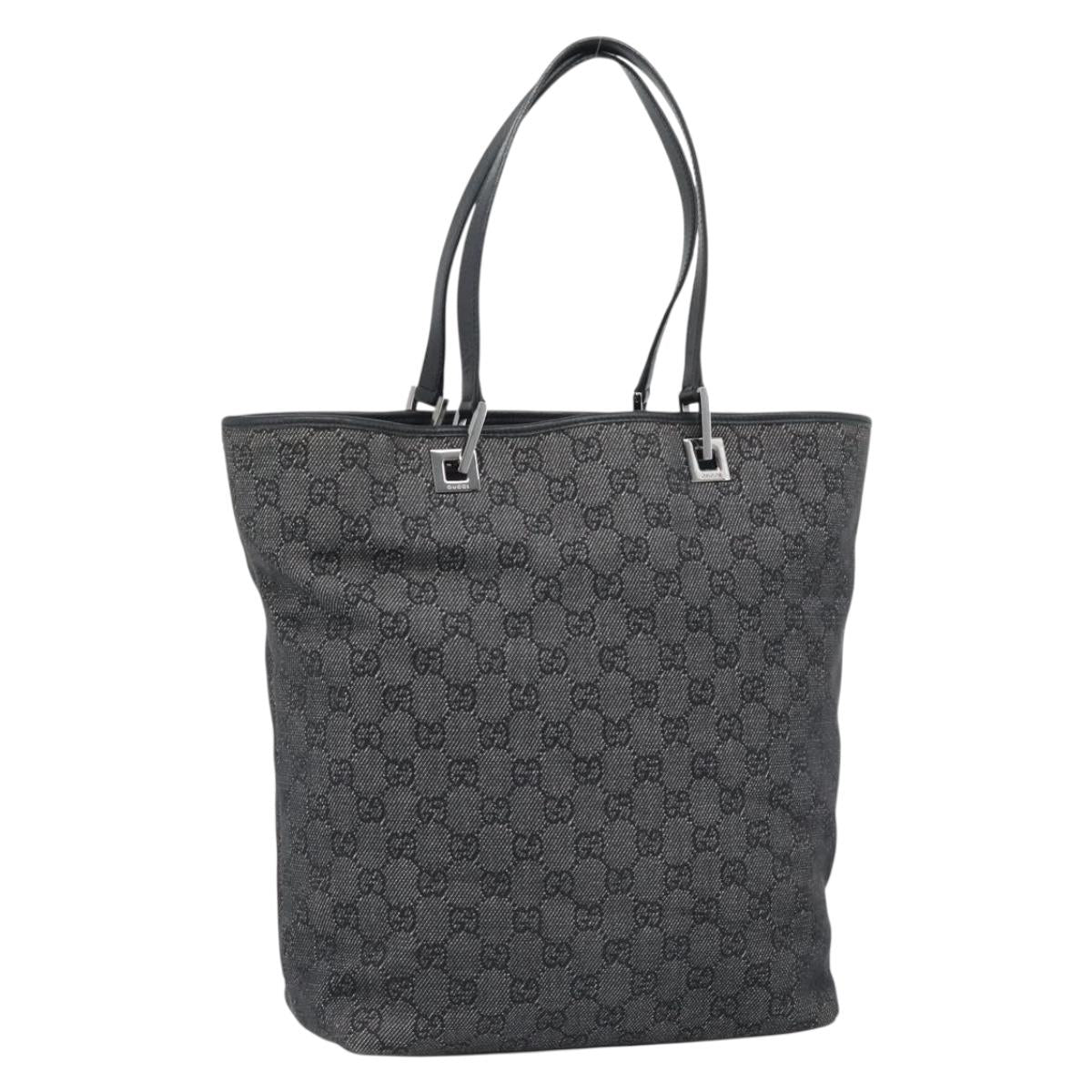 GUCCI GG Canvas Tote Bag Gray Silver 31243 Auth ep14697 - Jerrillo