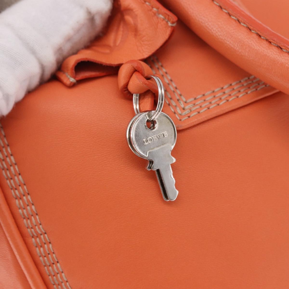 LOEWE Anagram Americana 28 Hand Bag Leather Orange Silver Auth ep14765 - Jerrillo image 10