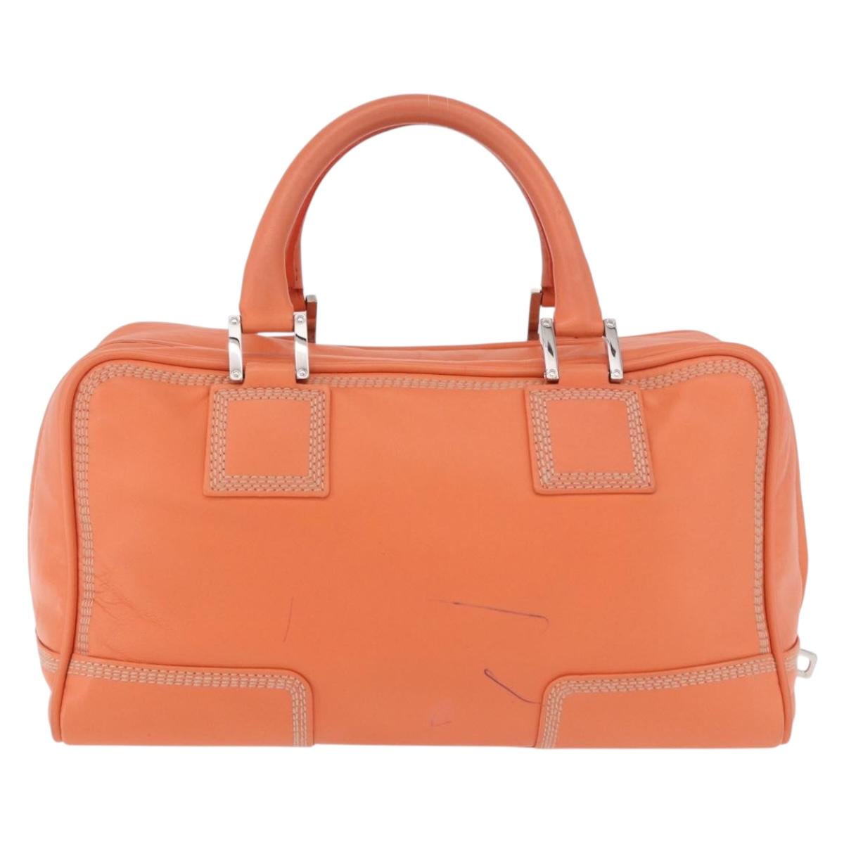 LOEWE Anagram Americana 28 Hand Bag Leather Orange Silver Auth ep14765 - Jerrillo image 2
