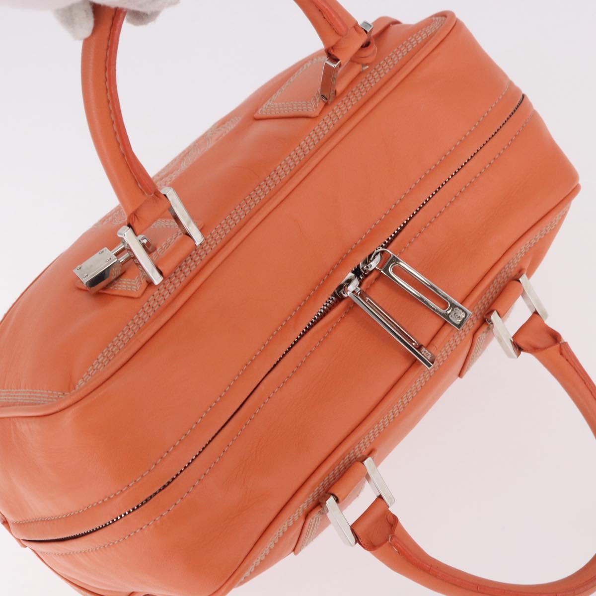 LOEWE Anagram Americana 28 Hand Bag Leather Orange Silver Auth ep14765 - Jerrillo image 7