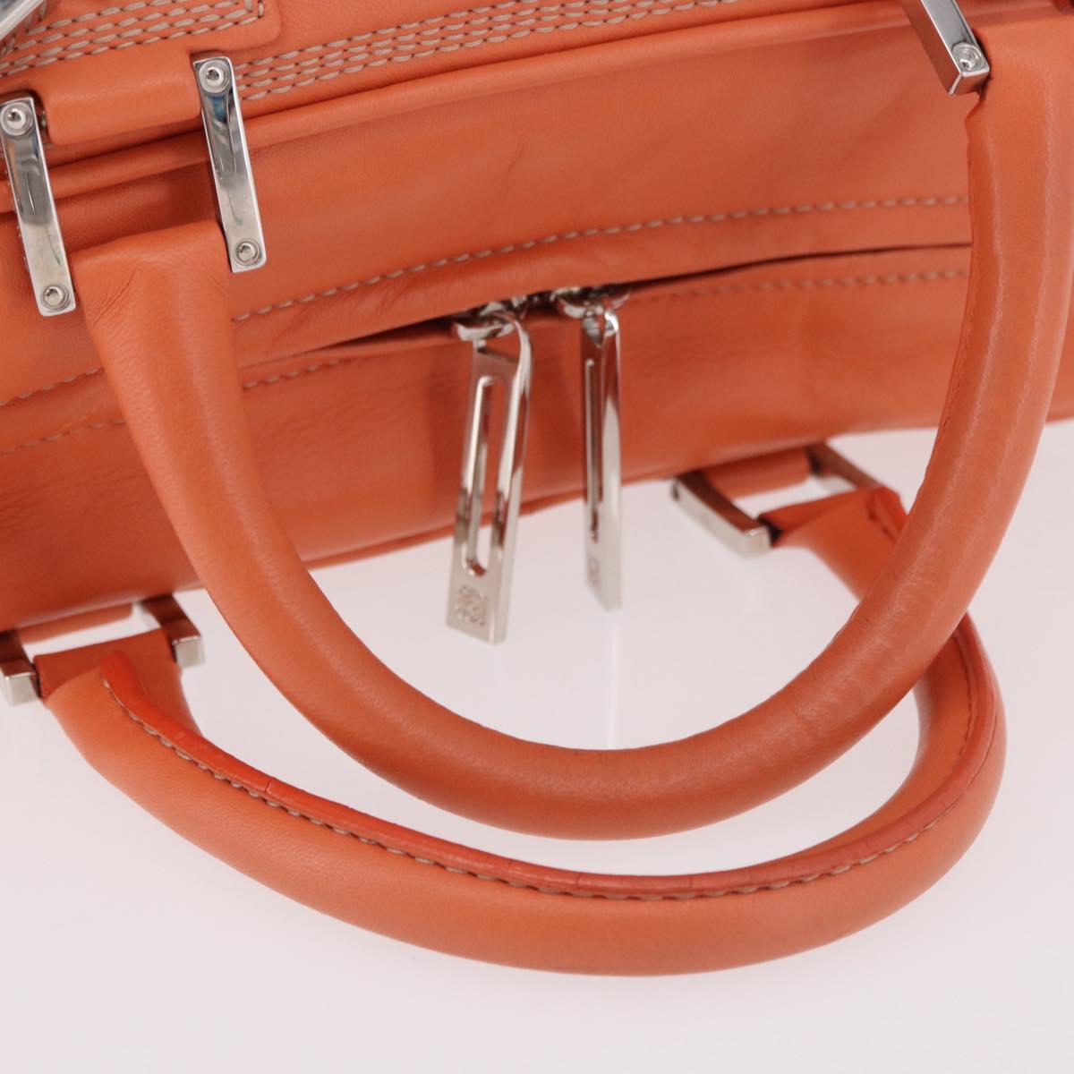 LOEWE Anagram Americana 28 Hand Bag Leather Orange Silver Auth ep14765 - Jerrillo image 8