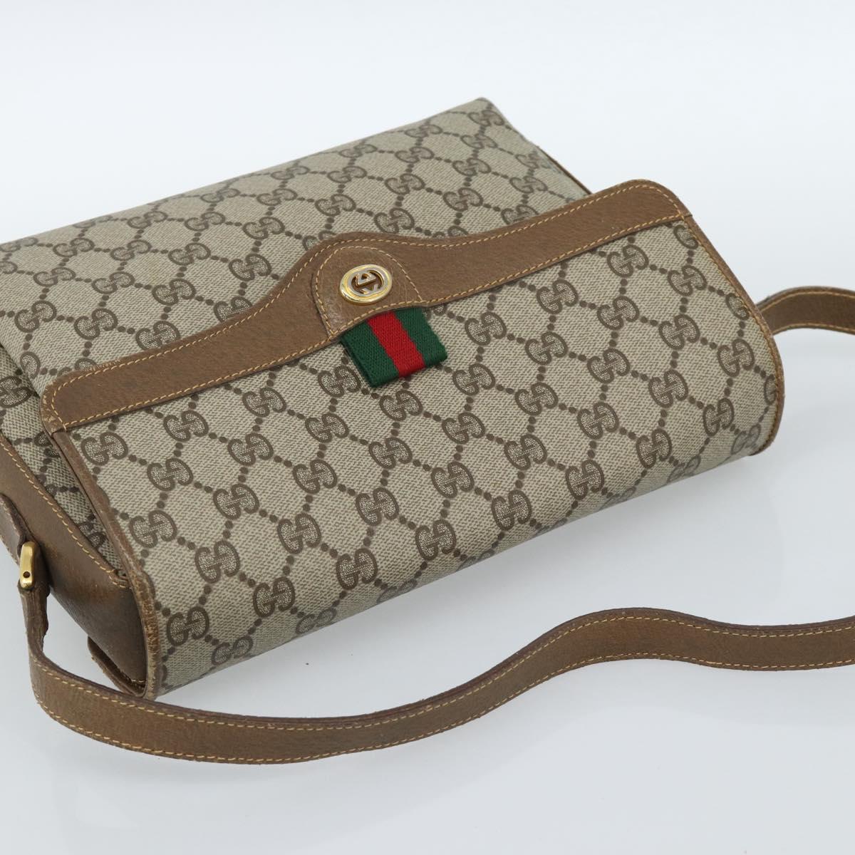 GUCCI GG Supreme Web Sherry Line Bag PVC Beige Gold 904 02 084 Auth ep14773 - Jerrillo image 6