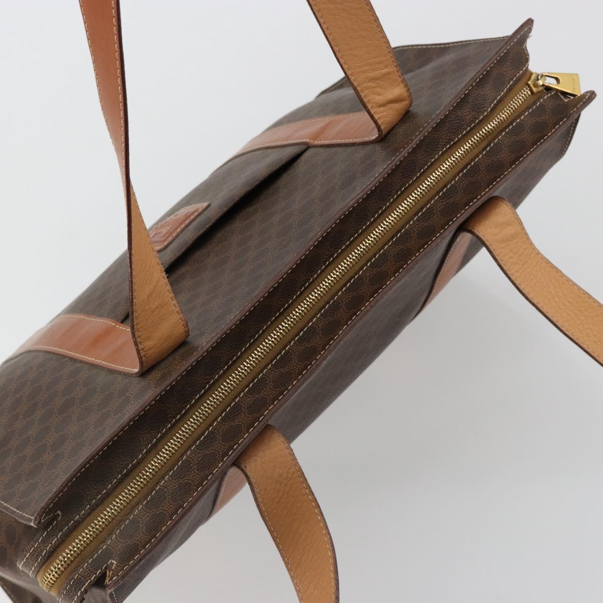 CELINE Macadam Canvas Tote Bag PVC Leather Brown Gold Auth ep14781 - Jerrillo image 6