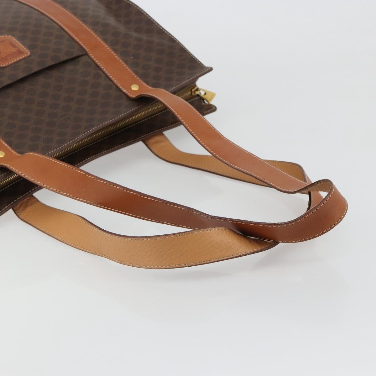 CELINE Macadam Canvas Tote Bag PVC Leather Brown Gold Auth ep14781 - Jerrillo image 7
