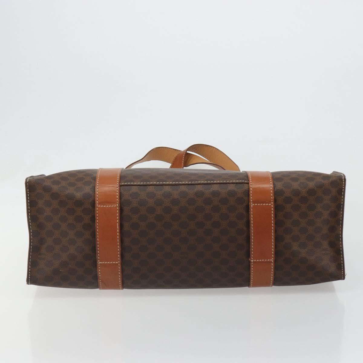 CELINE Macadam Canvas Tote Bag PVC Leather Brown Gold Auth ep14781 - Jerrillo image 5