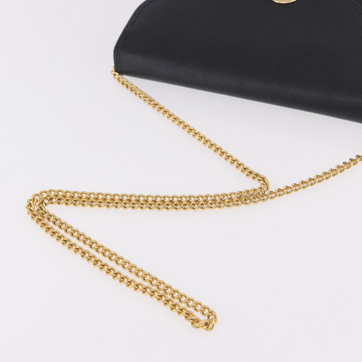 Christian Dior Chain Shoulder Bag Leather Black Gold Auth ep14836 - Jerrillo image 7