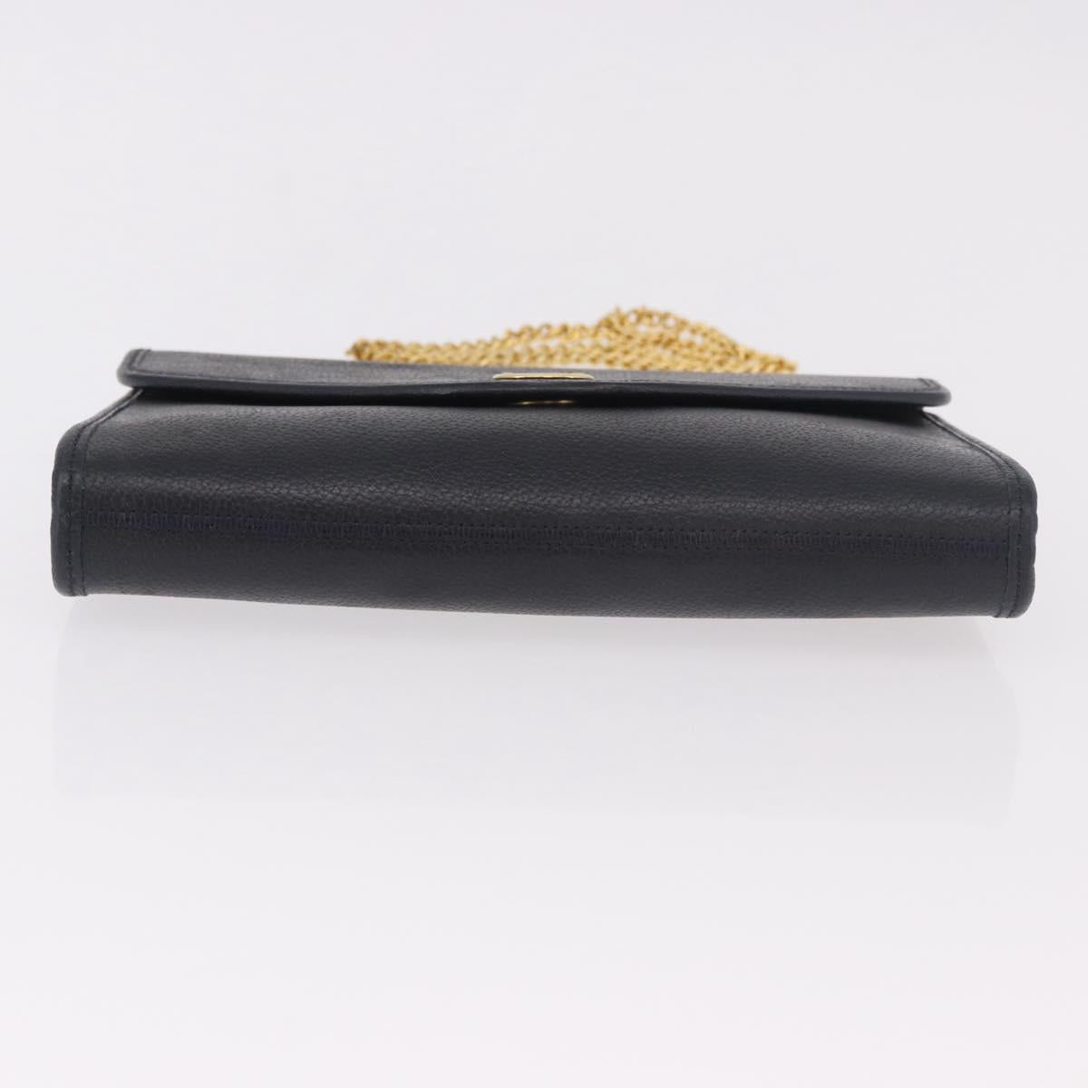Christian Dior Chain Shoulder Bag Leather Black Gold Auth ep14836 - Jerrillo image 5