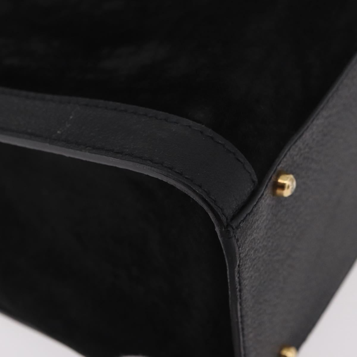 GUCCI Bamboo Hand Bag Suede Black Gold Auth ep14851 - Jerrillo image 9
