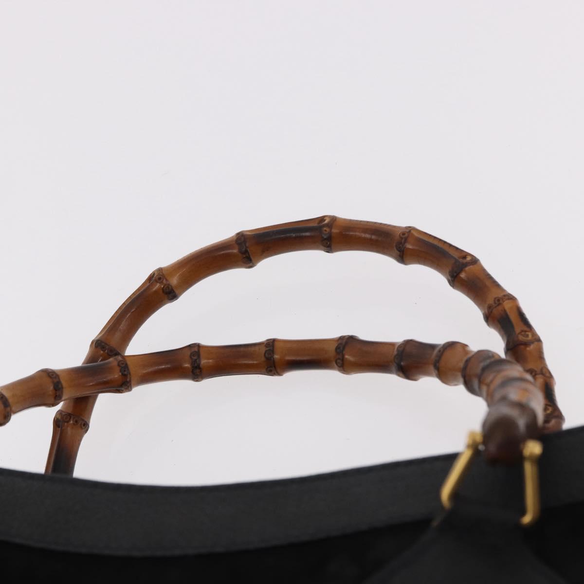 GUCCI Bamboo Hand Bag Suede Black Gold Auth ep14851 - Jerrillo image 8