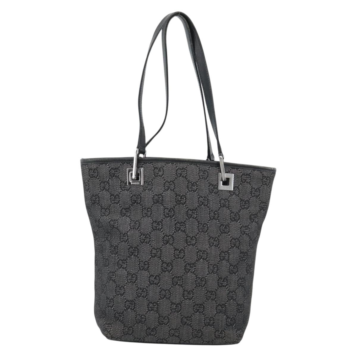 GUCCI GG Canvas Tote Bag Black Silver 31244 Auth ep14868 - Jerrillo image 2