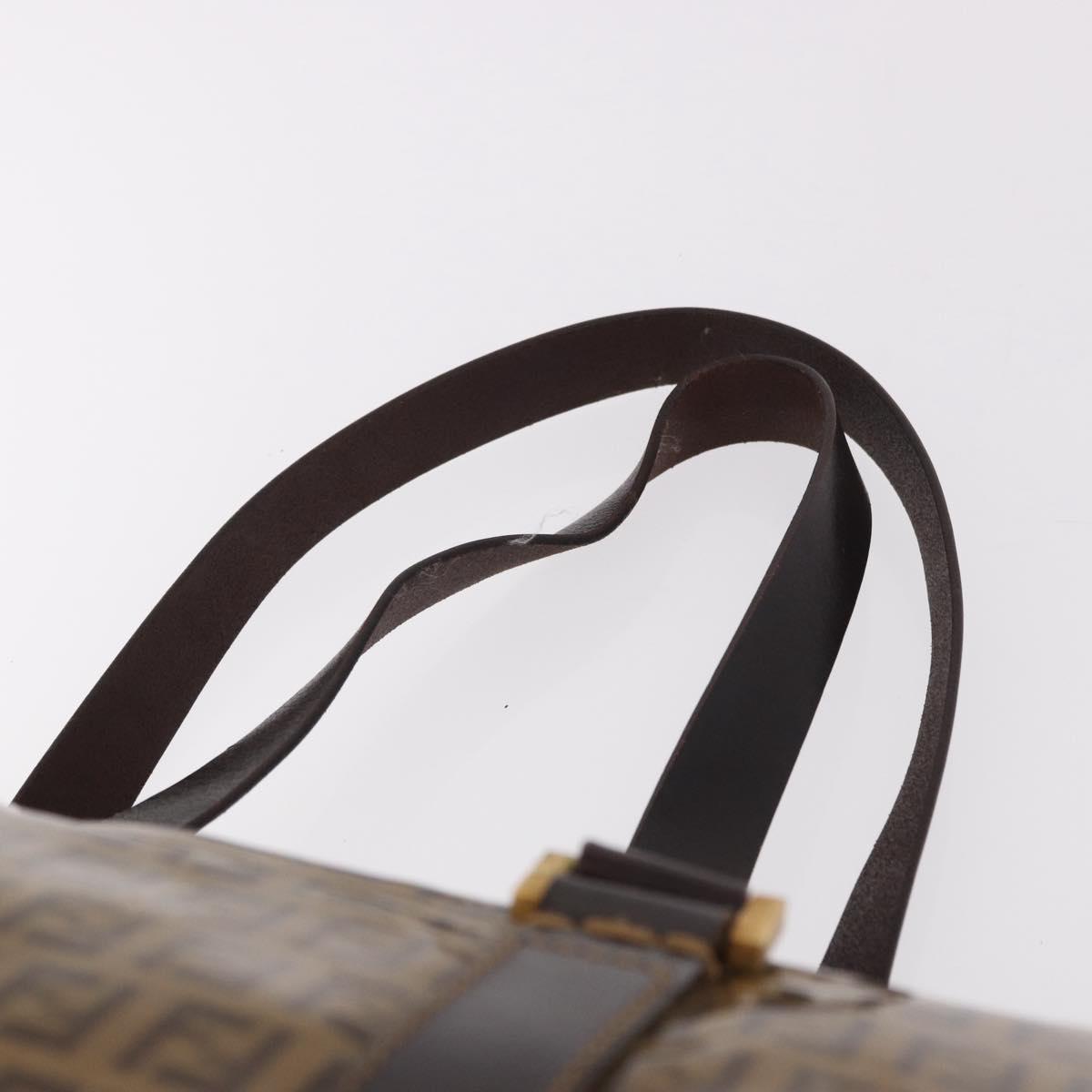 FENDI Zucchino Canvas Boston Bag Coated Canvas Beige Gold Auth gh2058 - Jerrillo image 8