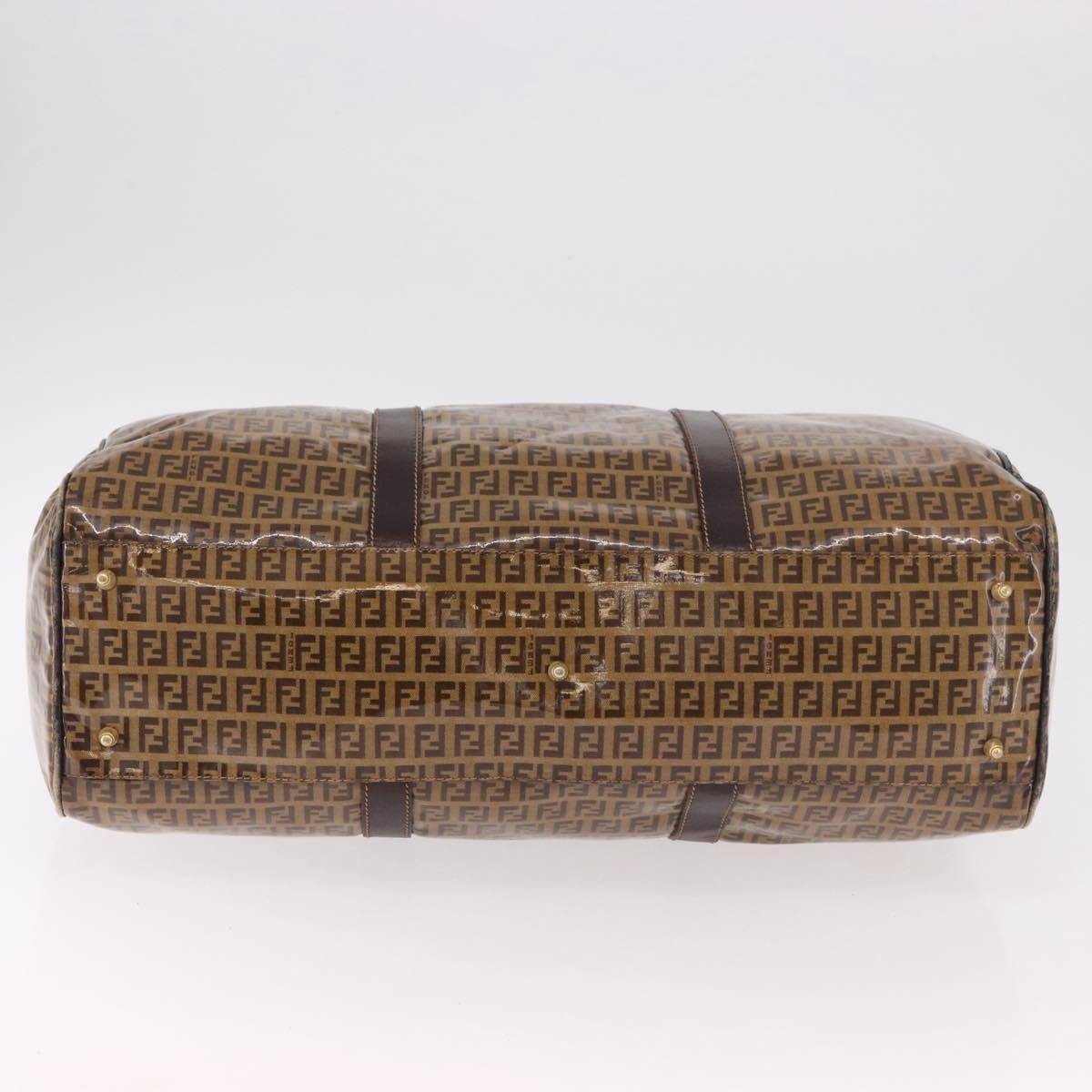 FENDI Zucchino Canvas Boston Bag Coated Canvas Beige Gold Auth gh2058 - Jerrillo image 9